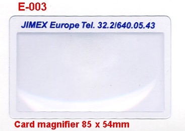Name card size magnifier with our without printing.