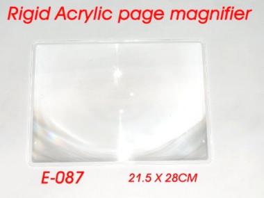Flat, rigid, light and powerful magnifier (Fresnel Lens ) in PMMA/ Optical level material with big and clear (Unbendable ) construction. [育勝企業有限公司]
