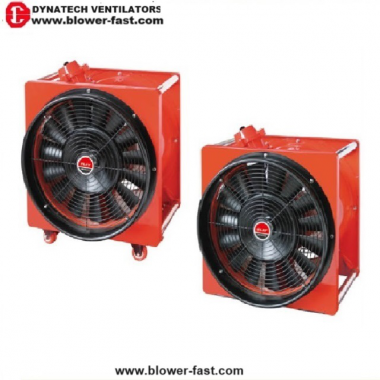 高效能負壓型防爆軸流排送風機，專為工業環境設計，適用於需要強力通風和防爆保護的場所。