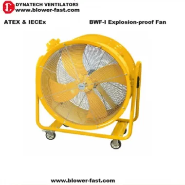手推式防爆軸流風機，專為高危工業環境設計，結合移動便捷性與卓越的防爆性能
