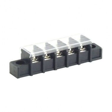 CBP20 Series Barrier Strip Terminal Blocks, 9.5mm pitch, 15A 300VAC, Accepts wire range 22~12 AWG, Cover Available, 2- to 36-Pole Single row.