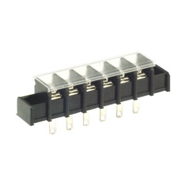 CBP40 Series Barrier Strip Terminal Blocks, 10mm pitch, 20A 300VAC, Accepts wire range 22~12 AWG, Cover Available, 2- to 30-Pole Single row.