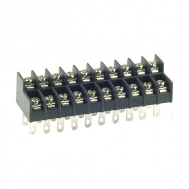 CBP110 Series Dual Level PCB Barrier Terminal Blocks, 8.25mm pitch, 15A 300VAC, Accepts wire range 22~12 AWG, 2x2P~2x26P Dual-Barrier.