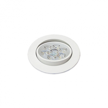 9W 3.5吋 LED投射崁燈(7珠)，9.5cm嵌入孔，崁入型LED投射燈，重點照明嵌燈，低消耗功率，安裝方式與傳統崁燈相同，燈頭可調整角度，110~220VAC(全電壓)，用於情境照明。[宬碁科技開發有限公司]