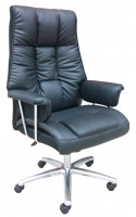 leather chair with synchronization tilting mechanism.