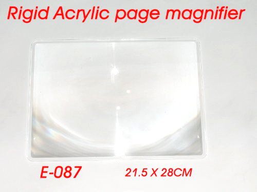 Flat, rigid, light and powerful magnifier (Fresnel Lens ) in PMMA/ Optical level material with big and clear (Unbendable ) construction. 