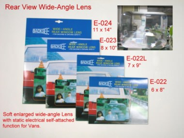 	Soft wide-angle lens with static electrical self-attached function for all kind of Vans, 7 x 9  inch.