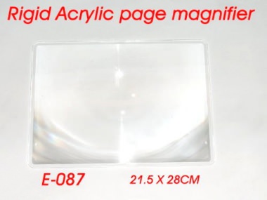 Flat, rigid, light and powerful magnifier (Fresnel Lens ) in PMMA/ Optical level material with big and clear (Unbendable ) construction. 