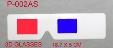 Cardboard 3D glasses, client’s design surface printing with red/blue foil lens. 18.7 x 5cm ,no arms.[育勝企業有限公司]